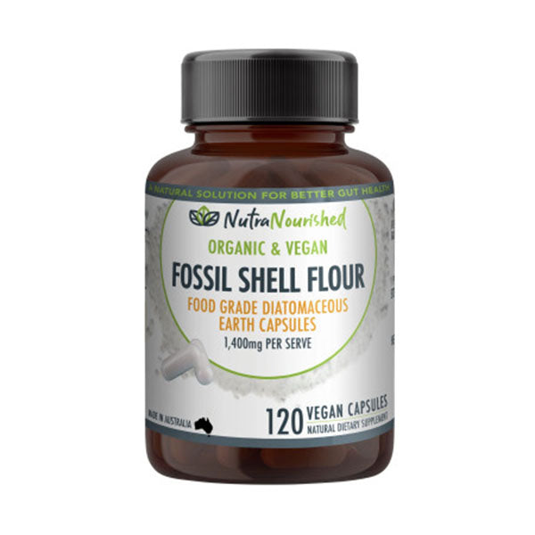 Fossil Shell Flour Capsules vegan   Food Grade Diatomaceous Earth 120 caps