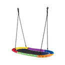 Flying Oval Tree Swing Set With Adjustable Hanging Ropes Colourful