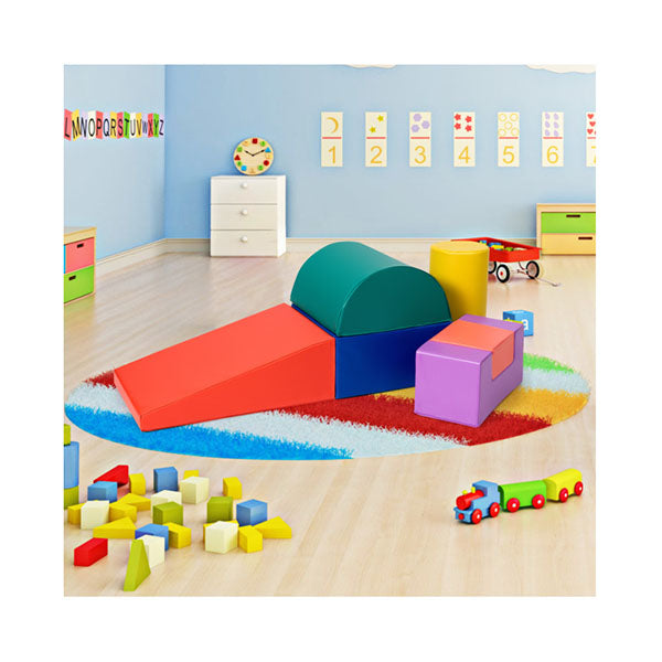 Red 6 Piece Set Foam Blocks for Kids Crawl and Climb