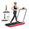 2in1 Foldable Treadmill with APP and Remote Control for Home and Office Red