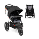 Foldable Jogger With Adjustable Canopy And Detachable Tray