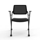 Foldable Mesh Back Training Chair Black Fabric