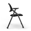 Foldable Mesh Back Training Chair Black Fabric