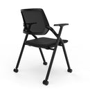 Foldable Mesh Back Training Chair Black Fabric