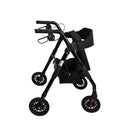 Foldable Mobility Steel Rollator 136Kg Max Capacity Black
