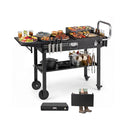 Foldable Outdoor Grill Cart With 79 X 43 Cm Tabletop And Side Tray