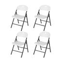 Foldable Plastic White Chairs With Curved Pp Seat Ergonomic Backrest