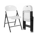 Foldable Plastic White Chairs With Curved Pp Seat Ergonomic Backrest