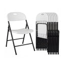 Foldable Plastic White Chairs With Curved Pp Seat Ergonomic Backrest