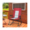 Foldable Rocking Chair with High Back and Armrest for Outdoor and Patio Red