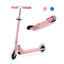 Foldable Scooter With Adjustable Height Handlebar And Led Light Pink