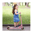 Foldable Scooter With Adjustable Height Handlebar And Led Light Pink