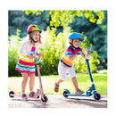 Foldable Scooter With Adjustable Height Handlebar And Led Light Pink