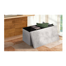 Foldable Storage Ottoman Side Table Blanket Box Chenille Fabric Kira