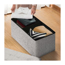 Foldable Storage Ottoman Side Table Blanket Box Chenille Fabric Kira