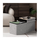 Foldable Storage Ottoman Side Table Blanket Box Chenille Fabric Kira