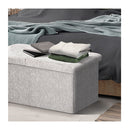 Foldable Storage Ottoman Side Table Blanket Box Chenille Fabric Kira