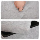 Foldable Storage Ottoman Side Table Blanket Box Chenille Fabric Kira