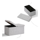 Foldable Storage Ottoman Side Table Blanket Box Chenille Fabric Kira