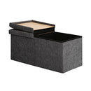 Foldable Storage Ottoman Side Table Blanket Box Chenille Fabric Kira