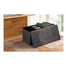 Foldable Storage Ottoman Side Table Blanket Box Chenille Fabric Kira