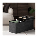Foldable Storage Ottoman Side Table Blanket Box Chenille Fabric Kira