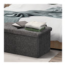 Foldable Storage Ottoman Side Table Blanket Box Chenille Fabric Kira