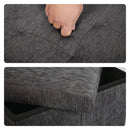 Foldable Storage Ottoman Side Table Blanket Box Chenille Fabric Kira
