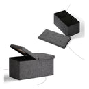 Foldable Storage Ottoman Side Table Blanket Box Chenille Fabric Kira