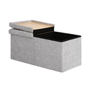 Foldable Storage Ottoman Side Table Blanket Box Chenille Fabric Kira