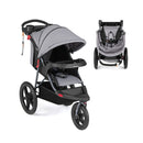 Foldable Jogger With Adjustable Canopy And Detachable Tray