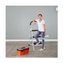 Folding 3 Steps Iron Stepladder With Platform And Handrail