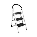 Folding 3 Steps Iron Stepladder With Platform And Handrail