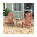 Folding Adirondack Chair Set Of 2 With High Backrest And Wide Armrests