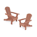 Folding Adirondack Chair Set Of 2 With High Backrest And Wide Armrests