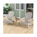 Folding Adirondack Chair Set Of 2 With High Backrest And Wide Armrests