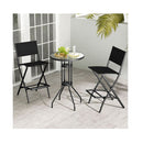 Folding Bar Stool Set Of 2 With Metal Frame Black