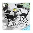 Folding Bar Stool Set Of 2 With Metal Frame Black
