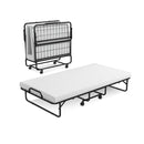 Folding Bed With Memory Foam Mattress Metal Frame 4 Universal Wheels