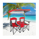 2 Person Folding Canopy Chairs With Storage Bag For Beach