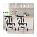 Set of 2 Steel Dining Chairs with Curved Backrest for Restaurant Cafe