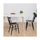 Set of 2 Steel Dining Chairs with Curved Backrest for Restaurant Cafe