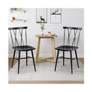 Set of 2 Steel Dining Chairs with Curved Backrest for Restaurant Cafe