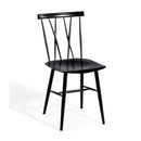Set of 2 Steel Dining Chairs with Curved Backrest for Restaurant Cafe