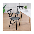 Set of 2 Steel Dining Chairs with Curved Backrest for Restaurant Cafe