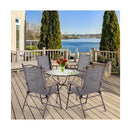 Set of 2 Patio Folding Chairs with Armrests for Garden Gray