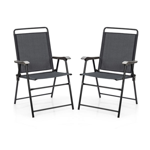 4 Pieces Folding Chairs with Ergonomic Backrest for Outdoor