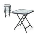 Folding Coffee Table With Tempered Glass Tabletop