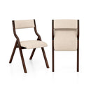 Folding Dining Chair Set Of 2 With Solid Wood Frame And Padded Seat