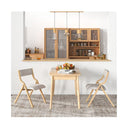 Folding Dining Chair Set Of 2 With Solid Wood Frame And Padded Seat